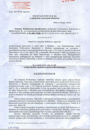 Bożena Zalewska: Prokurator Małgorzata Sałacka dała się okłamywać przez policjantów, zaniedbała obowiązki nie przesłuchując mnie ani nie konfrontując z funkcjonariuszami. Przespała rozprawy i jest bezkarna!