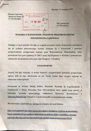 [VIDEO] SPRAWA BOŻENY ZALEWSKIEJ: Przestrzeganie procedur w dolnośląskich sądach? Ale po co, skoro można skazać bez żadnego dowodu? A skargi na udowodnione kolesiostwo pani prokurator i sędziów uznać za „oczywiście bezzasadne”!