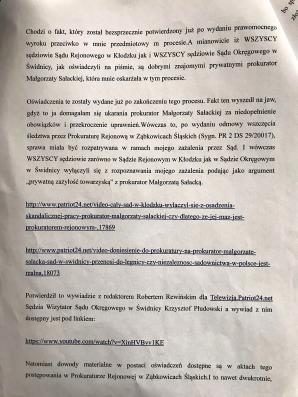 [VIDEO] SPRAWA BOŻENY ZALEWSKIEJ: Przestrzeganie procedur w dolnośląskich sądach? Ale po co, skoro można skazać bez żadnego dowodu? A skargi na udowodnione kolesiostwo pani prokurator i sędziów uznać za „oczywiście bezzasadne”!